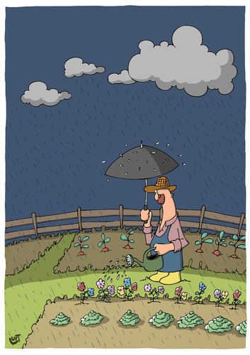 Cartoon: Gießen (medium) by luftzone tagged cartoonalarm,cartoon,thomas,luft,luftzone,humor,comic,spaß,lustig,freude,lachen,comedy,lacher,brüller,zeichnung,sprechblase,karikatur,regen,unwetter,wetter,schirm,regenschirm,beet,salat,pflanzen,anpflanzungen,mann,gärtner,zaun,blumen,rüben,weg,rasen,gießkanne,cartoonalarm,cartoon,thomas,luft,luftzone,humor,comic,spaß,lustig,freude,lachen,comedy,lacher,brüller,zeichnung,sprechblase,karikatur,regen,unwetter,wetter,schirm,regenschirm,beet,salat,pflanzen,anpflanzungen,mann,gärtner,zaun,blumen,rüben,weg,rasen,gießkanne