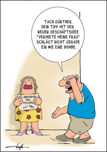 Cartoon: Neue Geschäftsidee (medium) by luftzone tagged cartoon,frau,mann,ehe,telefon,telephone,handy,geschäftsidee,man,woman,buisness,frau,mann,ehe,beziehung,partnerschaft,ehepaar,partner,partnerin,handel,geld,geschäftsidee,geschäft,vision,idee,vermieten,vermietung,autovermietung