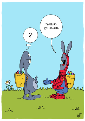 Cartoon: Spiderman (medium) by luftzone tagged spiderman,bunny,hase,ostern,lustig,cartoon,luft,eier,ei,verkleidung,kostüm,thomas,thomas,luft,cartoon,lustig,ostern,hase,bunny,spiderman,kostüm,verkleidung,ei,eier