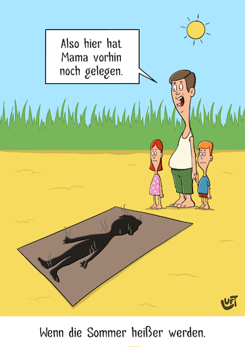 Cartoon: Verbrannt (medium) by luftzone tagged thomas,luft,cartoon,lustig,verbrannt,strand,klimawandel,erderwärmung,hitze,sommer,familie,kinder,mann,frau,thomas,luft,cartoon,lustig,verbrannt,strand,klimawandel,erderwärmung,hitze,sommer,familie,kinder,mann,frau