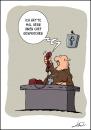 Cartoon: Chef (small) by luftzone tagged mönch kreuz telefon gott kloster schreibtisch religion glaube