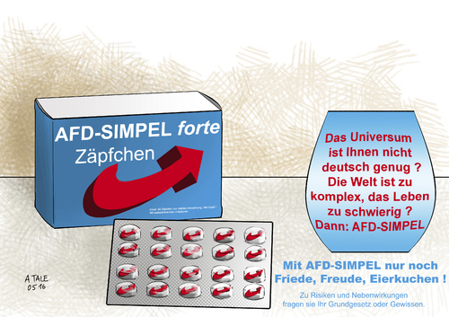 Cartoon: AFD Zäpfchen (medium) by Ago tagged afd,parteitag,stuttgart,2016,rechts,konservativ,extremismus,fremdenfeindlich,populismus,vereinfachung,partei,rechtsextrem,flügelkämpfe,petry,storch,gauland,zäpfchen,medizin,politik,cartoon,karikatur,afd,parteitag,stuttgart,2016,rechts,konservativ,extremismus,fremdenfeindlich,populismus,vereinfachung,partei,rechtsextrem,flügelkämpfe,petry,storch,gauland,zäpfchen,medizin,politik,cartoon,karikatur