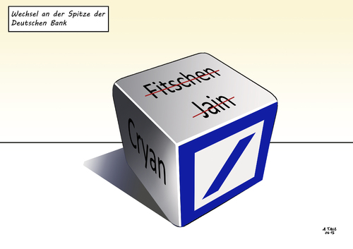 Cartoon: Deutsche Bank (medium) by Ago tagged cartoon,banken,wirtschaft,finanzkrise,blase,investment,skandale,kritik,krise,cryan,nachfolger,fitschen,jain,vorstand,vorsitzende,chefs,ablösung,rücktritt,bank,deutsche,deutsche,bank,rücktritt,ablösung,chefs,vorsitzende,vorstand,jain,fitschen,nachfolger,cryan,krise,kritik,skandale,investment,blase,finanzkrise,wirtschaft,banken,cartoon