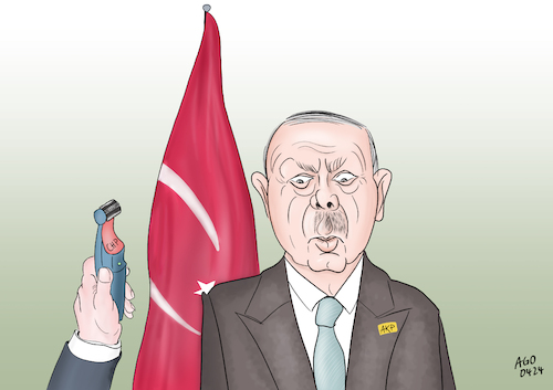 Cartoon: Gestutzt (medium) by Ago tagged türkei,kommunalwahlen,gemeinderäte,bürgermeister,istanbul,imamoglu,ankara,metropolen,verluste,niederlage,akp,regierungspartei,erdogan,präsident,dauerregent,konkurrenz,chp,sozialdemokraten,hoffnung,opposition,lichtblick,machtwechsel,stutzen,bart,politik,caricature,karikatur,cartoon,pressezeichnung,illustration,ago,agostino,natale,türkei,kommunalwahlen,gemeinderäte,bürgermeister,istanbul,imamoglu,ankara,metropolen,verluste,niederlage,akp,regierungspartei,erdogan,präsident,dauerregent,konkurrenz,chp,sozialdemokraten,hoffnung,opposition,lichtblick,machtwechsel,stutzen,bart,politik,caricature,karikatur,cartoon,pressezeichnung,illustration,ago,agostino,natale