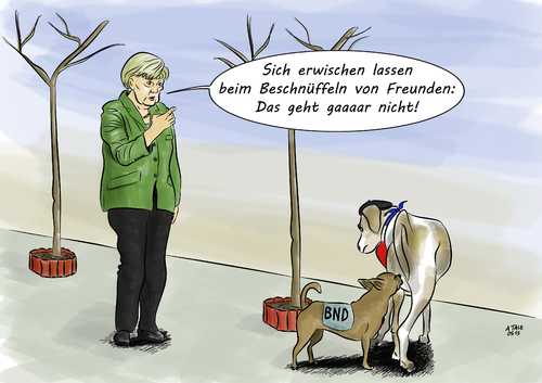 Cartoon: Herumschnüffeln (medium) by Ago tagged nsa,bnd,spionage,nachrichtendienste,usa,deutschland,frankreich,eu,kommission,ausspaehen,unterstuetzung,kooperation,abhoeren,schluesselwoerter,selektoren,satelliten,kommunikation,daten,abfangen,verschleierung,affaere,innenminister,de,maiziere,bundeskanzlerin,merkel,zitat,bundestag,ausschuss,hunde,schnueffeln,politik,cartoon,karikatur,nsa,bnd,spionage,nachrichtendienste,usa,deutschland,frankreich,eu,kommission,ausspaehen,unterstuetzung,kooperation,abhoeren,schluesselwoerter,selektoren,satelliten,kommunikation,daten,abfangen,verschleierung,affaere,innenminister,de,maiziere,bundeskanzlerin,merkel,zitat,bundestag,ausschuss,hunde,schnueffeln,politik,cartoon,karikatur