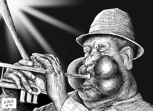 Cartoon: Karikatur Dizzy Gillespie (medium) by Ago tagged dizzy,gillespie,oktober,1917,bis,1993,runder,geburtstag,100,jahre,usa,trompeter,jazzmusiker,bandleader,big,band,komponist,musiker,jazz,bebop,einfluesse,afrokubanische,musik,wegbereiter,legende,backen,portrait,caricature,porträt,karikatur,zeichnung,illustr,dizzy,gillespie,oktober,1917,bis,1993,runder,geburtstag,100,jahre,usa,trompeter,jazzmusiker,bandleader,big,band,komponist,musiker,jazz,bebop,einflüsse,afrokubanische,musik,wegbereiter,legende,backen,portröt,caricature,karikatur,zeichnung,illustration,tale,agostino,natale