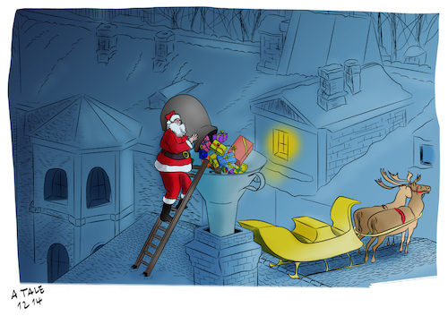 Cartoon: Mehr ist mehr (medium) by Ago tagged weihnachten,geschenke,überfluss,übertreibung,weihnachtsmann,santa,claus,rentiere,schlitten,kamin,trichter,konsum,karikatur,mehr,weihnachten,geschenke,überfluss,übertreibung,weihnachtsmann,santa,claus,rentiere,schlitten,kamin,trichter,konsum,karikatur