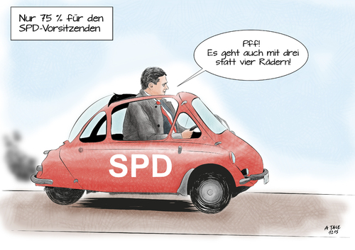 Cartoon: Mister 75 Prozent (medium) by Ago tagged sigmar,gabriel,spd,bundesparteitag,vorsitzender,wahl,75,prozent,denkzettel,klatsche,linke,parteifluegel,stimmungstief,schlechte,wahlergebnisse,groko,grosse,koalition,politik,karikatur,cartoon,sigmar,gabriel,spd,bundesparteitag,vorsitzender,wahl,75,prozent,denkzettel,klatsche,linke,parteifluegel,stimmungstief,schlechte,wahlergebnisse,groko,grosse,koalition,politik,karikatur,cartoon