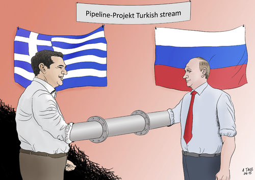 Cartoon: Putin-Tsipras-Pipeline (medium) by Ago tagged putin,tsipras,griechenland,russland,abkommen,milliarden,deal,pipeline,erdgas,gas,turkish,stream,projekt,vorauszahlung,hilfe,finanzkrise,schuldenkrise,schulden,bankrott,eu,eurogruppe,energie,energieabkommen,politik,wirtschaft,cartoon,karikatur,putin,tsipras,griechenland,russland,abkommen,milliarden,deal,pipeline,erdgas,gas,turkish,stream,projekt,vorauszahlung,hilfe,finanzkrise,schuldenkrise,schulden,bankrott,eu,eurogruppe,energie,energieabkommen,politik,wirtschaft,cartoon,karikatur