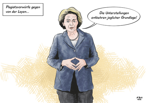 Cartoon: Von der Leyen Plagiatsvorwürfe (medium) by Ago tagged ursula,von,der,leyen,verteidigungsministerin,cdu,vizevorsitzende,plagiat,vorwürfe,dissertation,doktorarbeit,doktortitel,vroniplag,wissenschaftliche,arbeit,guttenberg,schavan,merkel,kopieren,hände,raute,politik,karikatur,cartoon,tale,ursula,von,der,leyen,verteidigungsministerin,cdu,vizevorsitzende,plagiat,vorwürfe,dissertation,doktorarbeit,doktortitel,vroniplag,wissenschaftliche,arbeit,guttenberg,schavan,merkel,kopieren,hände,raute,politik,karikatur,cartoon,tale