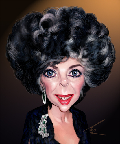 Cartoon: Elizabeth Taylor (medium) by besikdug tagged georgia,caricature,dugashvili,besik,besikdug,taylor,elizabeth