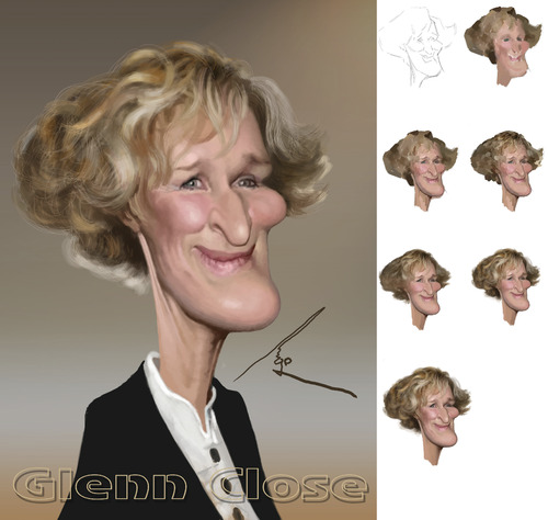 Cartoon: Glenn Close (medium) by besikdug tagged artist,georgia,holliwood,karikature,besikdug,close,glenn