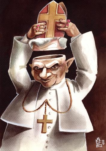 Cartoon: empty (medium) by matteo bertelli tagged ratzinger,pope,illustration,papst,benedikt,bischof,williamson,holocaust,leugner,widerruf,leugnen,lüge,skandal,kirche,glaube,gott,ethik,moral,widerufen,wideruf,juden