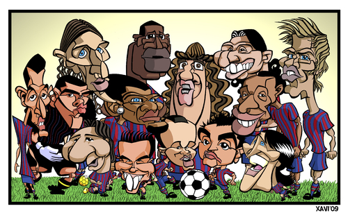 FC Barcelona 2010 By Xavi dibuixant | Sports Cartoon | TOONPOOL