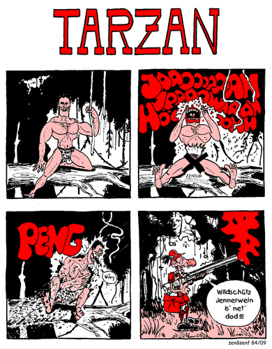 Cartoon: tarzan (medium) by zenundsenf tagged tarzan,jennerwein,zenundsenf