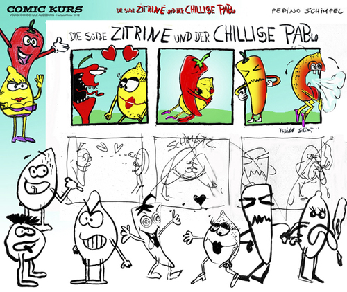 Cartoon: COMIC KURS 2012 Ergebnisse (medium) by zenundsenf tagged course,kurs,comic