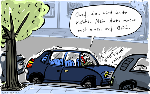 Cartoon: Auto streikt (medium) by kittihawk tagged kittihawk,2015,gdl,streik,lokführer,chef,auto,zur,arbeit,streikt,rappel,klapper,macht,einen,auf,gewerkschaft,weselsky,fahrer,telefonieren,am,steuer,wird,heute,nichts,kittihawk,2015,gdl,streik,lokführer,chef,auto,zur,arbeit,streikt,rappel,klapper,macht,einen,auf,gewerkschaft,weselsky,fahrer,telefonieren,am,steuer,wird,heute,nichts