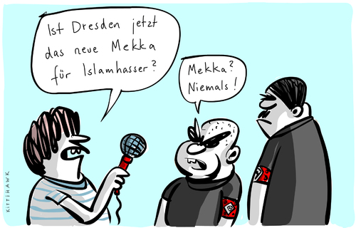 Cartoon: Mekka (medium) by kittihawk tagged kittihawk,2015,mekka,islamhasser,dresden,geert,wilders,pegida,auftritt,das,neue,niemals,rechte,nazis,interview,medien,interesse,kittihawk,2015,mekka,islamhasser,dresden,geert,wilders,pegida,auftritt,das,neue,niemals,rechte,nazis,interview,medien,interesse