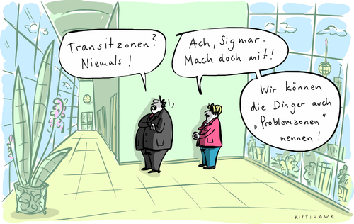 Cartoon: Problemzonen (medium) by kittihawk tagged kittihawk,2015,problemzonen,transitzonen,streit,groko,gabriel,merkel,seehofer,niemals,zustimmung,spd,cdu,csu,flüchtlingskrise,kittihawk,2015,problemzonen,transitzonen,streit,groko,gabriel,merkel,seehofer,niemals,zustimmung,spd,cdu,csu,flüchtlingskrise