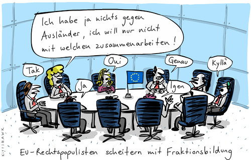 Cartoon: Rechtspopulisten (medium) by kittihawk tagged kittihawk,2014,rechtspopulisten,europawahl,fraktionsbildung,gescheitert,wilders,le,pen,polen,frankreich,niederlande,belgien,zusammenschluß,zusammen,arbeit,ausländer,keine,einigung,konferenz,eu,parlament,kittihawk,2014,rechtspopulisten,europawahl,fraktionsbildung,gescheitert,wilders,le,pen,polen,frankreich,niederlande,belgien,zusammenschluß,zusammen,arbeit,ausländer,keine,einigung,konferenz,eu,parlament