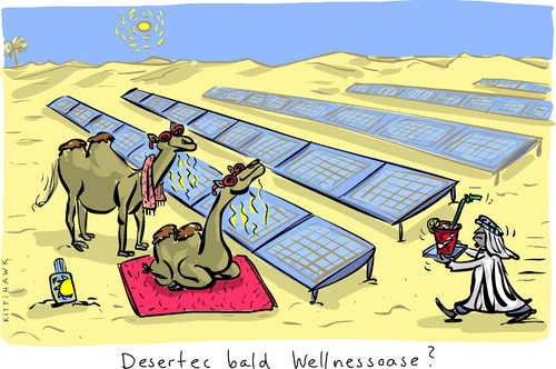 Cartoon: Wellnessoase (medium) by kittihawk tagged kittihawk,2014,desertec,aus,beendet,stromerzeugung,strom,wüste,erneuerbare,energie,nordafrika,kamel,beduine,wellness,oase,kittihawk,2014,desertec,aus,beendet,stromerzeugung,strom,wüste,erneuerbare,energie,nordafrika,kamel,beduine,wellness,oase