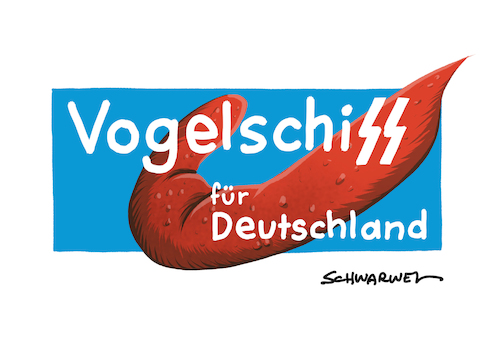 Cartoon: AfD Gauland Vogelschiss (medium) by Schwarwel tagged afd,alternative,für,deutschland,gauland,vogelschiss,nazis,nazi,nonazis,sieg,heil,hitler,ns,zeit,verbrechen,holocaust,leugnung,auschwitz,konzentrationslager,juden,vergasung,steinmeier,bundestag,bundespräsident,höcke,weiland,sturmstaffel,ss,sa,hakenkreuz,jugenorganisation,deutsche,geschichte,historie,zweiter,weltkrieg,nazionalsozialisten,junge,rechtspopulisten,rechtspopulismus,rechtsextrem,rechtsextremisten,nazipartei,rassismus,rassisten,ausländerfeindlichkeit,rassenhass,judenhass,judenverfolgung,totaler,krieg,flüchtlinge,geflüchtete,flüchtlingspolitik,asylpolitik,asyl,migranten,migration,muslime,hetze,hasskommentare,hass,wutbürger,weidel,von,storch,cartoon,karikatur,schwarwel,afd,alternative,für,deutschland,gauland,vogelschiss,nazis,nazi,nonazis,sieg,heil,hitler,ns,zeit,verbrechen,holocaust,leugnung,auschwitz,konzentrationslager,juden,vergasung,steinmeier,bundestag,bundespräsident,höcke,weiland,sturmstaffel,ss,sa,hakenkreuz,jugenorganisation,deutsche,geschichte,historie,zweiter,weltkrieg,nazionalsozialisten,junge,rechtspopulisten,rechtspopulismus,rechtsextrem,rechtsextremisten,nazipartei,rassismus,rassisten,ausländerfeindlichkeit,rassenhass,judenhass,judenverfolgung,totaler,krieg,flüchtlinge,geflüchtete,flüchtlingspolitik,asylpolitik,asyl,migranten,migration,muslime,hetze,hasskommentare,hass,wutbürger,weidel,von,storch,cartoon,karikatur,schwarwel