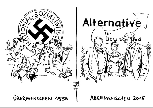 Cartoon: AfD Höcke rechts außen (medium) by Schwarwel tagged afd,bundesparteitag,höcke,hoecke,rechts,außen,rechtsaußen,petry,rechtspolulistisch,kurs,partei,nazis,drittes,reich,hitler,übermenschen,abermenschen,karikatur,schwarwel,alternative,für,deutschland,afd,bundesparteitag,höcke,hoecke,rechts,außen,rechtsaußen,petry,rechtspolulistisch,kurs,partei,nazis,drittes,reich,hitler,übermenschen,abermenschen,karikatur,schwarwel,alternative,für,deutschland