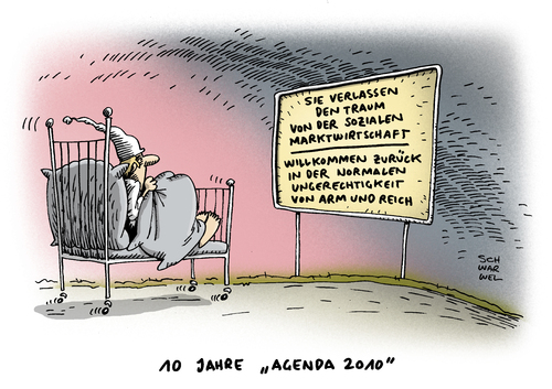 Cartoon: Agenda 2010 gescheitert (medium) by Schwarwel tagged verkündung,altkanzler,schröder,agenda,2010,gescheitert,traum,soziale,marktwirtschaft,ungerechtigkeit,arm,reich,reichtum,armut,geld,karikatur,schwarwel,verkündung,altkanzler,schröder,agenda,2010,gescheitert,traum,soziale,marktwirtschaft,ungerechtigkeit,arm,reich,reichtum,armut,geld,karikatur,schwarwel