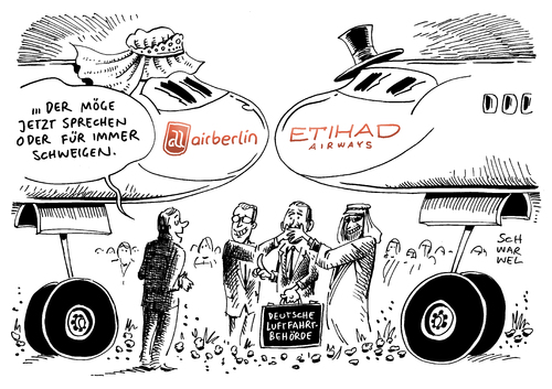 Cartoon: Air Berlin und Edihat Codeshare (medium) by Schwarwel tagged air,berlin,edihat,codeshare,flüge,flugzeug,flug,genehmigung,sieg,streit,gericht,gerichtsbeschluss,entscheidung,recht,deutsche,luftfahrtbehörde,luftfahrt,vereinigte,arabische,emirate,bundesamt,flugnummer,code,karikatur,schwarwel,air,berlin,edihat,codeshare,flüge,flugzeug,flug,genehmigung,sieg,streit,gericht,gerichtsbeschluss,entscheidung,recht,deutsche,luftfahrtbehörde,luftfahrt,vereinigte,arabische,emirate,bundesamt,flugnummer,code,karikatur,schwarwel