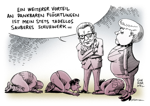 Cartoon: Ankommenskultur für Flüchtling (medium) by Schwarwel tagged innenminister,minister,thomas,de,maiziere,ankommenskultur,kultur,flüchtlinge,flüchtlingspolitik,politik,asyl,asysuchende,karikatur,schwarwel,danke,undankbarkeit,dankbarkeit,innenminister,minister,thomas,de,maiziere,ankommenskultur,kultur,flüchtlinge,flüchtlingspolitik,politik,asyl,asysuchende,karikatur,schwarwel,danke,undankbarkeit,dankbarkeit