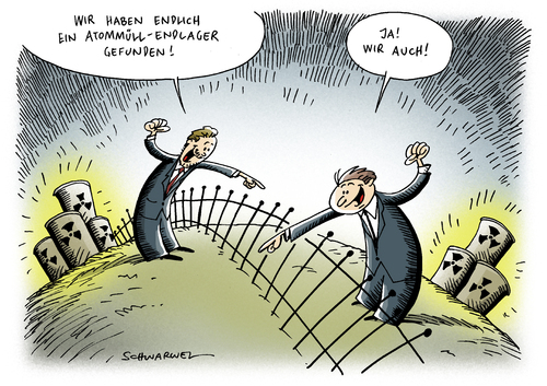 Cartoon: Atommüll Endlager (medium) by Schwarwel tagged atom,atommüll,müll,endlager,reaktor,natür,umwelt,zerstörung,kernkraft,kernkraftwerk,eu,europäische,union,deutschland,regierung,politik,entsorgung,suche,radioaktiv,nuklear,karikatur,schwarwel,atom,atommüll,müll,endlager,reaktor,natür,umwelt,zerstörung,kernkraft,kernkraftwerk,europäische union,eu,europäische,union