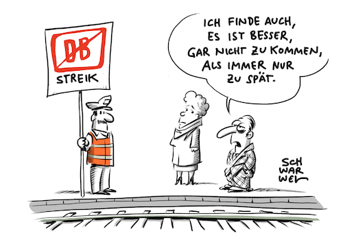 Bahnstreik By Schwarwel Business Cartoon TOONPOOL