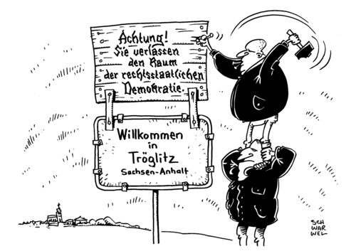 Cartoon: Bürgermeister Rücktritt Neonaz (medium) by Schwarwel tagged bürgermeister,tröglitz,rücktritt,neonazis,sachsen,anhalt,drohung,gewalt,macht,nazis,rechts,karikatur,schwarwel,bürgermeister,tröglitz,rücktritt,neonazis,sachsen,anhalt,drohung,gewalt,macht,nazis,rechts,karikatur,schwarwel