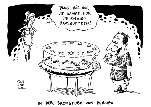 Cartoon: Cameron EU Kritik (medium) by Schwarwel tagged premier,david,cameron,eu,kritik,europäische,union,großbritannien,england,great,britain,kuchen,karikatur,schwarwel,premier,david,cameron,eu,kritik,europäische,union,großbritannien,england,great,britain,kuchen,karikatur,schwarwel