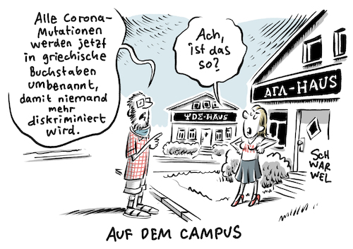 Cartoon: Corona Virusvarianten Mutation (medium) by Schwarwel tagged corona,coronavirus,covid19,virus,mutation,mutante,mutanten,pandemie,impfung,virusvarianten,coronamutation,umbenennung,who,weltgesundheitsorganisation,cartoon,karikatur,schwarwel,corona,coronavirus,covid19,virus,mutation,mutante,mutanten,pandemie,impfung,virusvarianten,coronamutation,umbenennung,who,weltgesundheitsorganisation,cartoon,karikatur,schwarwel