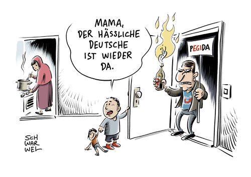 Cartoon: Der hässliche Deutsche (medium) by Schwarwel tagged mitte,studie,rechtsextremismus,rechtsextrem,extremismus,nazi,nazis,rechts,wutbürger,der,hässliche,deutsche,afd,alternative,für,deutschland,pegida,dresden,sachsen,braun,terror,gewalt,flüchtlinge,geflüchtete,flüchtlingsheim,molotow,karikatur,schwarwel,ost,osten,westen,mitte,studie,rechtsextremismus,rechtsextrem,extremismus,nazi,nazis,rechts,wutbürger,der,hässliche,deutsche,afd,alternative,für,deutschland,pegida,dresden,sachsen,braun,terror,gewalt,flüchtlinge,geflüchtete,flüchtlingsheim,molotow,karikatur,schwarwel,ost,osten,westen