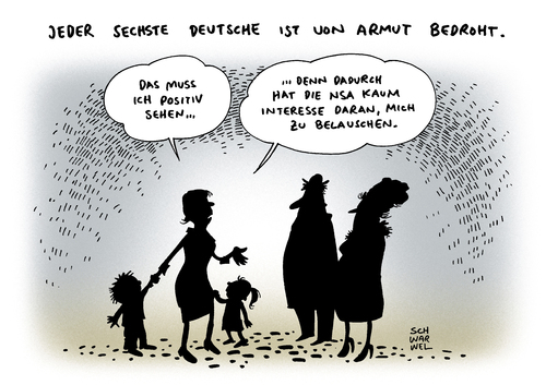 Cartoon: Deutsche Armut Alleinerziehende (medium) by Schwarwel tagged studie,armut,deutsche,deutschland,arm,alleinerziehende,eltern,mutter,vater,kind,abhörskandal,familie,sozial,nsa,karikatur,schwarwel,studie,armut,deutsche,deutschland,arm,alleinerziehende,eltern,mutter,vater,kind,abhörskandal,familie,sozial,nsa,karikatur,schwarwel