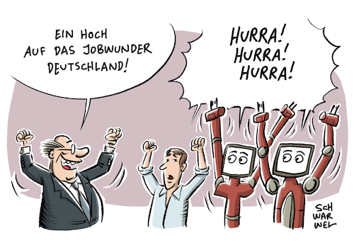 Cartoon: Deutsches Jobwunder (medium) by Schwarwel tagged deutschland,jobwunder,job,jobs,arbeit,teilzeit,tricks,computer,roboter,automation,karikatur,schwarwel,arbeiter,arbeitnehmer,arbeitgeber,deutschland,jobwunder,job,jobs,arbeit,teilzeit,tricks,computer,roboter,automation,karikatur,schwarwel,arbeiter,arbeitnehmer,arbeitgeber