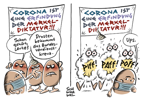 Cartoon: Drosten Bundesverdienstkreuz (medium) by Schwarwel tagged corona,coronavirus,covid19,abstandsregeln,maskenpflicht,mundnasenschutz,schutzmaske,pandemie,virus,virologe,drosten,bundesverdienstkreuz,cartoon,karikatur,schwarwel,hygienedemo,maskenverweigerer,coronaleugner,coronagegner,impfgegner,corona,coronavirus,covid19,abstandsregeln,maskenpflicht,mundnasenschutz,schutzmaske,pandemie,virus,virologe,drosten,bundesverdienstkreuz,cartoon,karikatur,schwarwel,hygienedemo,maskenverweigerer,coronaleugner,coronagegner,impfgegner