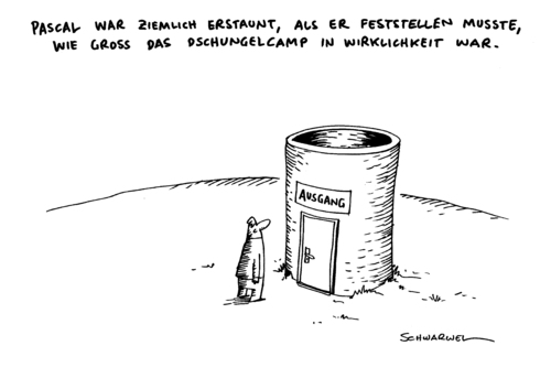 Cartoon: Dschungelcamp (medium) by Schwarwel tagged unterhaltung,show,fernsehen,tv,presse,boulevardpresse,dschungelcamp,schwarwel,karikatur,serie,dschungelcamp,boulevardpresse,presse,tv,fernsehen,show,unterhaltung,serie,karikatur,schwarwel