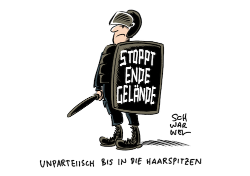 Cartoon: Ende Gelände Polizei (medium) by Schwarwel tagged ende,gelände,polizei,rechtsextremismus,rechtsextrem,rechtspopulismus,rechtspopulisten,rassismus,rassisten,links,linke,klima,klimaschutz,klimawandel,demo,demonstration,lausitz,protest,umweltaktivisten,gewalt,rechtsextremistische,szene,defend,cottbus,identitäre,bewegung,hundertschaft,polizeieinsatz,patrioten,patriotismus,neutralitätsgebot,braunkohle,neonazis,nazi,nazis,stoppt,antifa,antifaschistische,schutzstrukturen,blockade,cartoon,karikatur,schwarwel,heimat,zukunft,beamte,afd,alternative,für,deutschland,ende,gelände,polizei,rechtsextremismus,rechtsextrem,rechtspopulismus,rechtspopulisten,rassismus,rassisten,links,linke,klima,klimaschutz,klimawandel,demo,demonstration,lausitz,protest,umweltaktivisten,gewalt,rechtsextremistische,szene,defend,cottbus,identitäre,bewegung,hundertschaft,polizeieinsatz,patrioten,patriotismus,neutralitätsgebot,braunkohle,neonazis,nazi,nazis,stoppt,antifa,antifaschistische,schutzstrukturen,blockade,cartoon,karikatur,schwarwel,heimat,zukunft,beamte,afd,alternative,für,deutschland