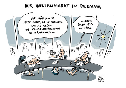 Cartoon: Erderwärmung Weltklimarat (medium) by Schwarwel tagged erderwärmung,weltklimarat,sofortiges,handeln,heiss,warm,sonne,erde,klima,wetter,erwärmung,karikatur,schwarwel,erderwärmung,weltklimarat,sofortiges,handeln,heiss,warm,sonne,erde,klima,wetter,erwärmung,karikatur,schwarwel