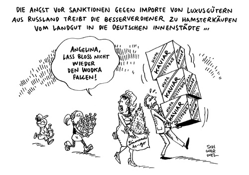 Cartoon: EU Sanktionen gegen Russland (medium) by Schwarwel tagged besserverdiener,reich,schwarwel,karikatur,wodka,diamenten,kaviar,luxus,produkte,export,import,einfuhr,putin,russland,sanktionen,union,europäische,eu,krise,ukraine,ukraine,krise,eu,europäische,union,sanktionen,russland,putin,einfuhr,import,export,produkte,luxus,kaviar,diamenten,wodka,karikatur,schwarwel,reich,besserverdiener