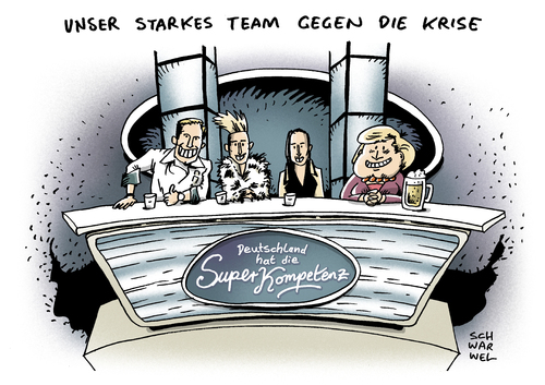 Cartoon: Euro Krise deutsche Kompetenz (medium) by Schwarwel tagged euro,krise,deutsche,kompetenz,deutschland,angela,angle,merkel,dieter,bohlen,karikatur,schwarwel,euro,krise,deutsche,kompetenz,deutschland,angela,angle,merkel,dieter,bohlen,karikatur,schwarwel