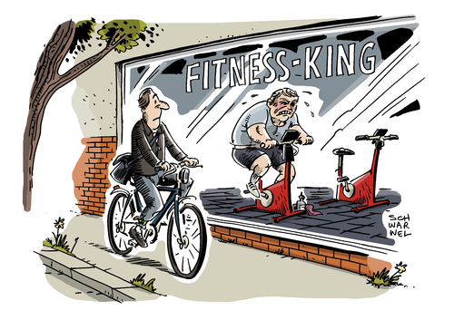 Cartoon: Fitnesscenter Zuwachs (medium) by Schwarwel tagged fitness,fitnesscenter,sport,kondition,mitglieder,zuwachs,karikatur,schwarwel,fitness,fitnesscenter,sport,kondition,mitglieder,zuwachs,karikatur,schwarwel