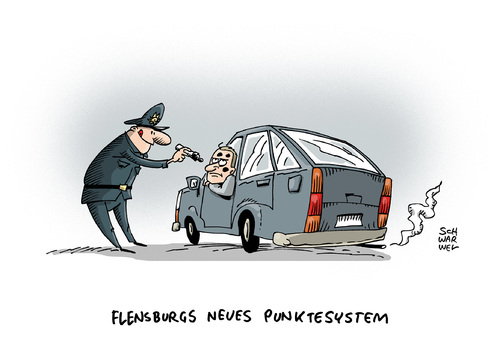 Cartoon: Flensburg neue Punkteregeln (medium) by Schwarwel tagged flensburg,neue,punkteregeln,auto,kfz,verkehr,karikatur,schwarwel,flensburg,neue,punkteregeln,auto,kfz,verkehr,karikatur,schwarwel