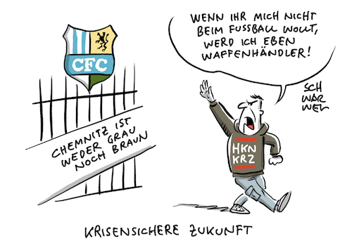 Cartoon: Fußball Trauerbekundung Chemnitz (medium) by Schwarwel tagged fußball,chemnitz,chemnitzer,cfc,hooligan,hooligans,fans,trauer,tod,tot,strafanzeige,stadion,rechts,nazi,nazis,rechtsextrem,rechtsextremismus,rassisten,rassismus,bengalos,schweigeminute,neonazi,naonazis,thomas,haller,hoonara,fußballklub,klub,verein,fußballverein,sipri,studie,waffenexport,waffenexporte,waffen,gewalt,krieg,terror,cartoon,karikatur,schwarwel,fußball,chemnitz,chemnitzer,cfc,hooligan,hooligans,fans,trauer,tod,tot,strafanzeige,stadion,rechts,nazi,nazis,rechtsextrem,rechtsextremismus,rassisten,rassismus,bengalos,schweigeminute,neonazi,naonazis,thomas,haller,hoonara,fußballklub,klub,verein,fußballverein,sipri,studie,waffenexport,waffenexporte,waffen,gewalt,krieg,terror,cartoon,karikatur,schwarwel