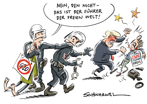 G20 Demos Trump Prügel