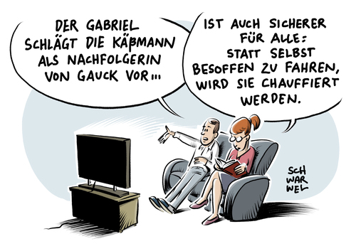 Cartoon: Gauck Nachfolge Käßmann (medium) by Schwarwel tagged nachfolge,bundespräsident,gauck,sigmar,gabriel,margot,käßmann,alkohol,chauffeur,am,steuer,politikerin,bundespräsidentin,wahl,politik,karikatur,schwarwel,nachfolge,bundespräsident,gauck,sigmar,gabriel,margot,käßmann,alkohol,chauffeur,am,steuer,politikerin,bundespräsidentin,wahl,politik,karikatur,schwarwel