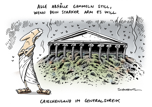 Cartoon: Generalstreik Griechenland (medium) by Schwarwel tagged griechenland,generalstreik,speren,sparplan,geld,finanzen,krise,bankrott,euro,eurokrise,streik,karikatur,schwarwel,griechenland,speren,generalstreik,sparplan,finanzen,krise,bankrott,euro